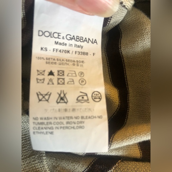 Vintage Dolce & Gabbana silk striped polo shirt - Picture 12 of 13